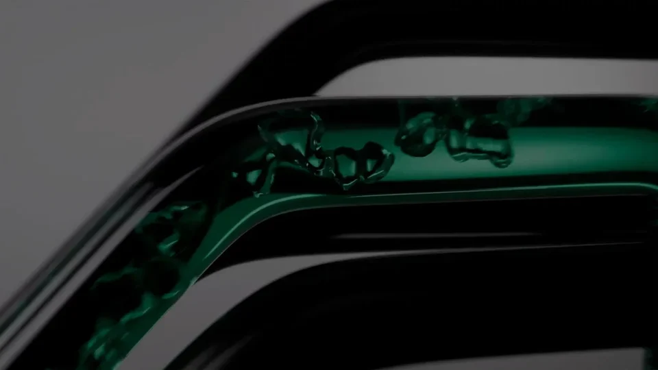 Magnified fluid in a laboratory