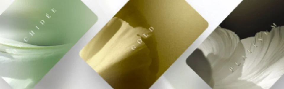 Orchid, gold and platinum loyalty cards
