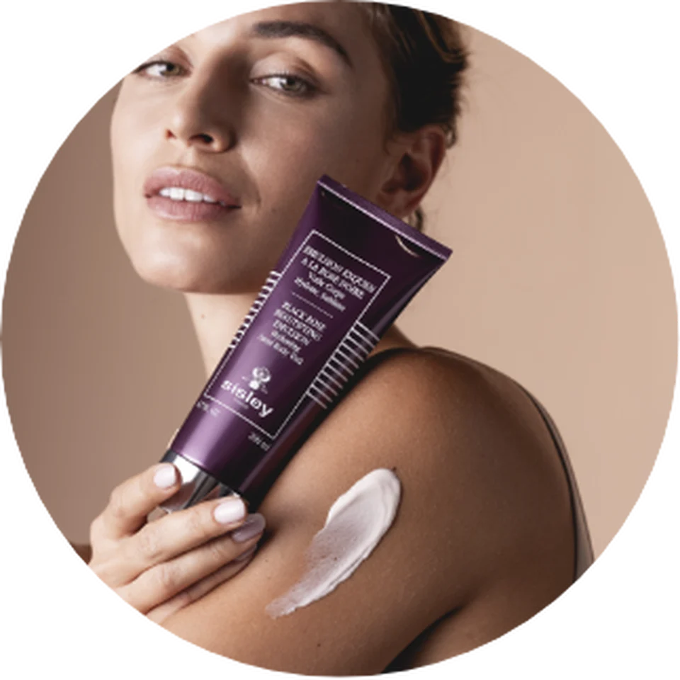 Woman with Black Rose Beautifying Emulsion