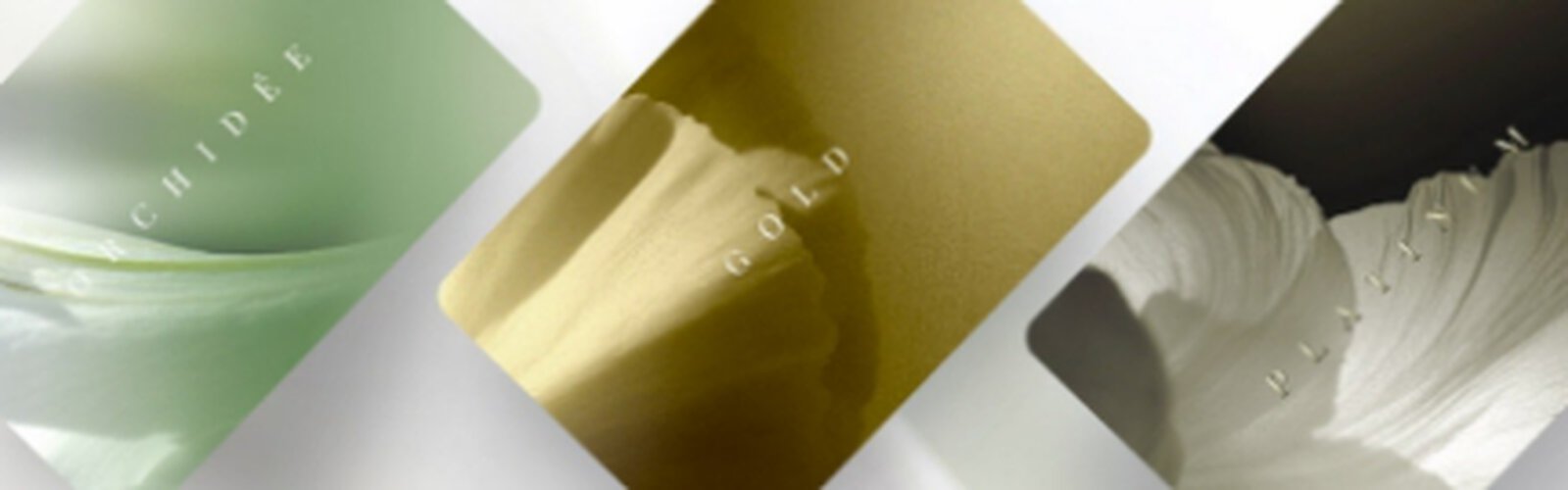 Orchid, gold and platinum loyalty cards